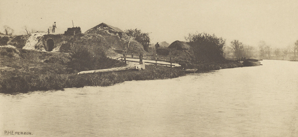 Peter Henry Emerson:Brickfield on the River Bure. [Norfolk.], Poster Print Wall Art