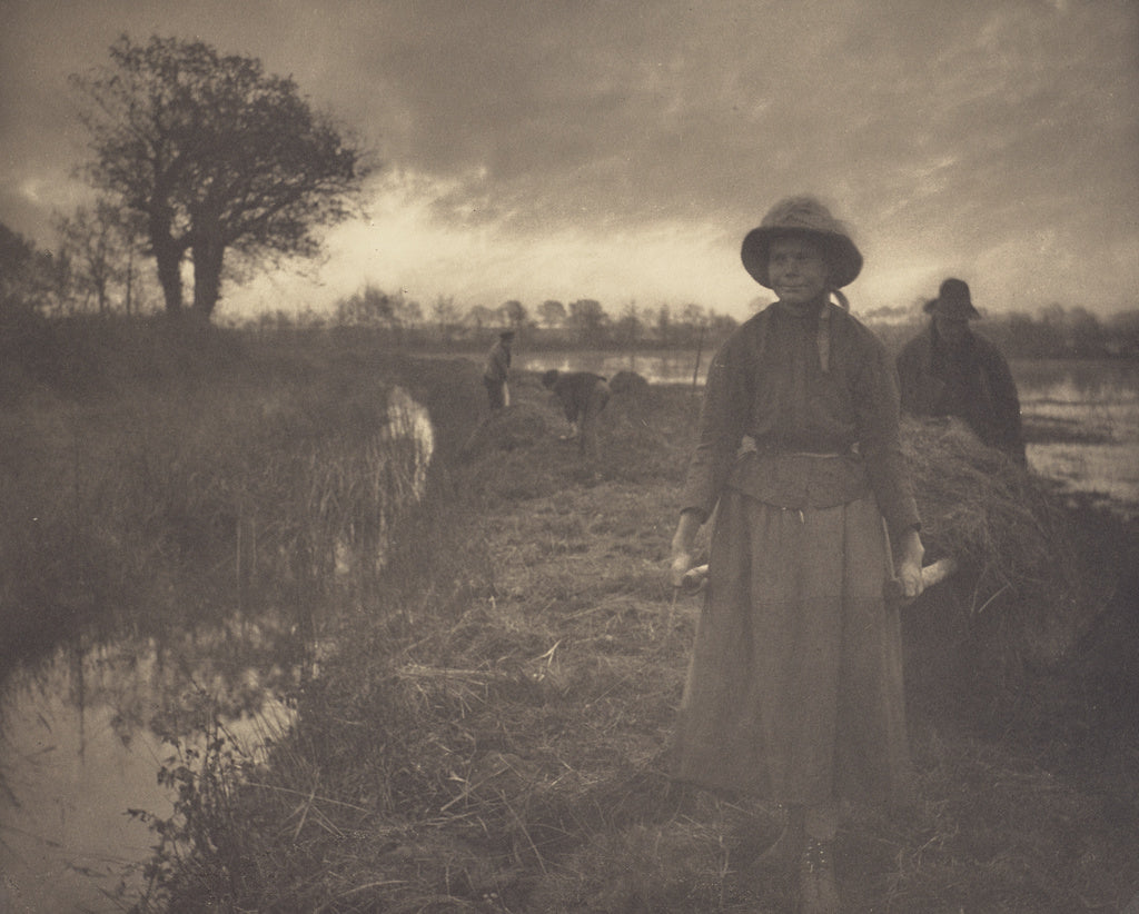 Peter Henry Emerson:Poling the Marsh Hay, Poster Print Wall Art