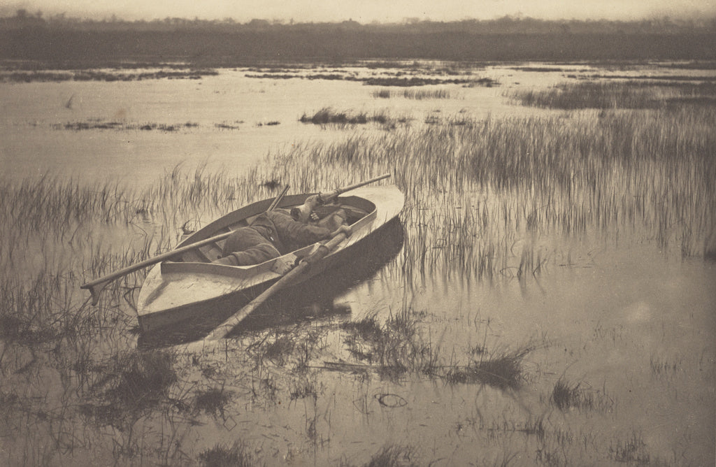 Peter Henry Emerson:Gunner Working Up to Fowl, Poster Print Wall Art