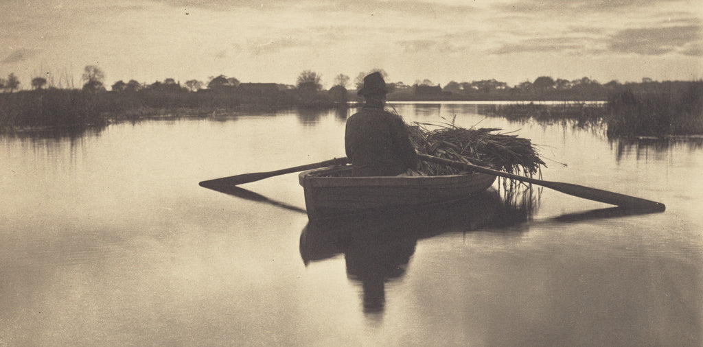 Peter Henry Emerson:Rowing Home the Schoof-Stuff, Poster Print Wall Art