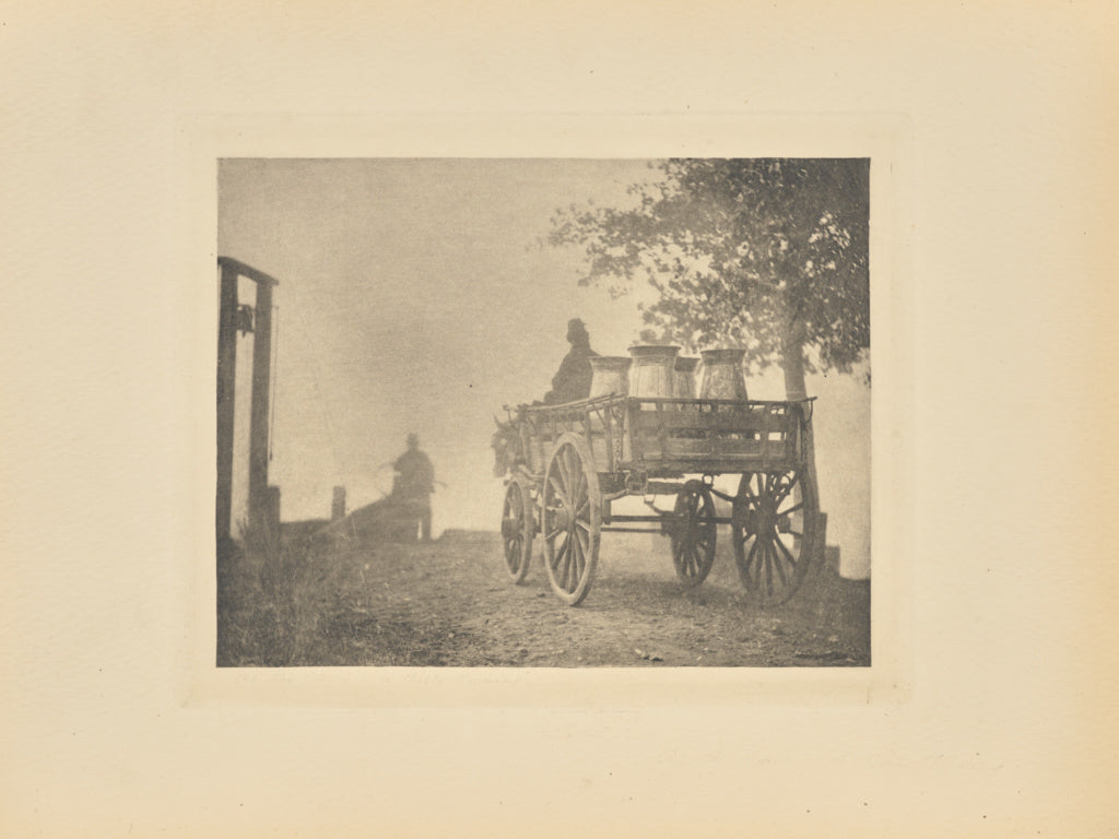 Peter Henry Emerson:[At the Ferry - A Misty Morning], Poster Print Wall Art