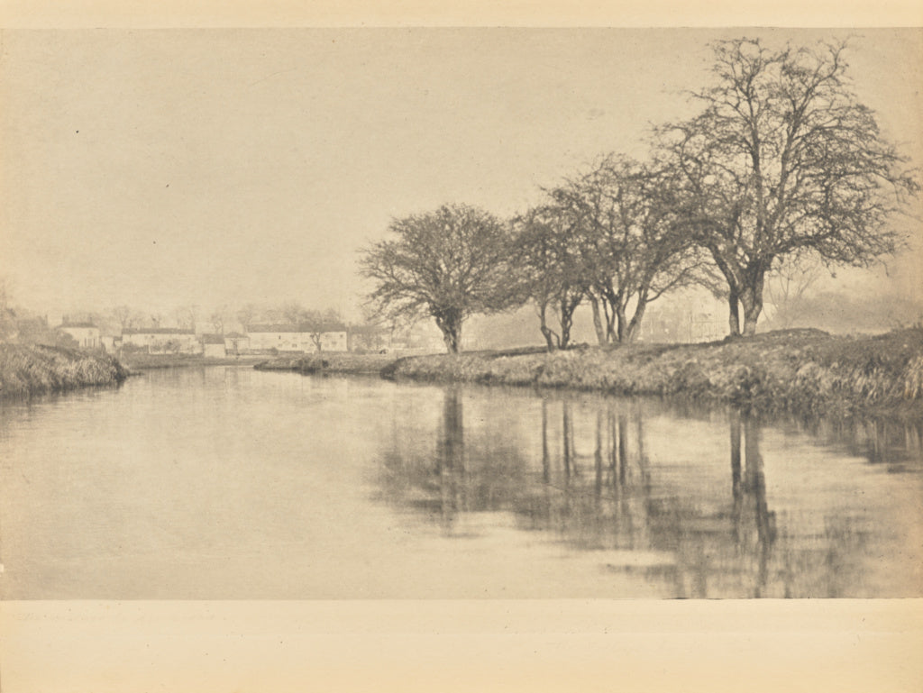 Peter Henry Emerson:[The Village by the River], Poster Print Wall Art