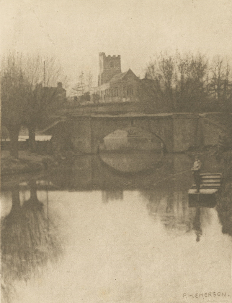 Peter Henry Emerson:Broxbourne Church, Poster Print Wall Art