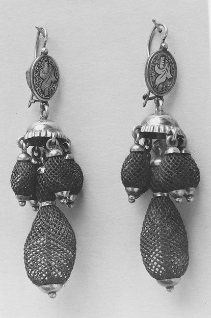 Pair of Earrings c1880 Possibly Wright, Kay and Company, Poster Print - Wall Art