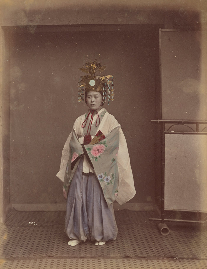 Kusakabe Kimbei:[Woman in Headdress],16x12