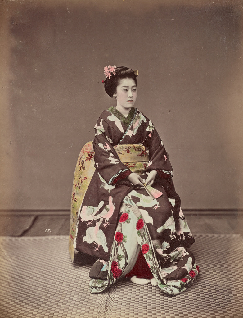 Kusakabe Kimbei:[Seated Woman], Poster Print Wall Art
