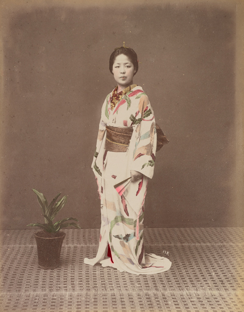 Kusakabe Kimbei:[Woman with Potted Plant],16x12"(A3)Poster