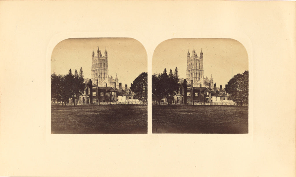 Unknown maker:Gloucester and its Cathedral Tower, Poster Print Wall Art
