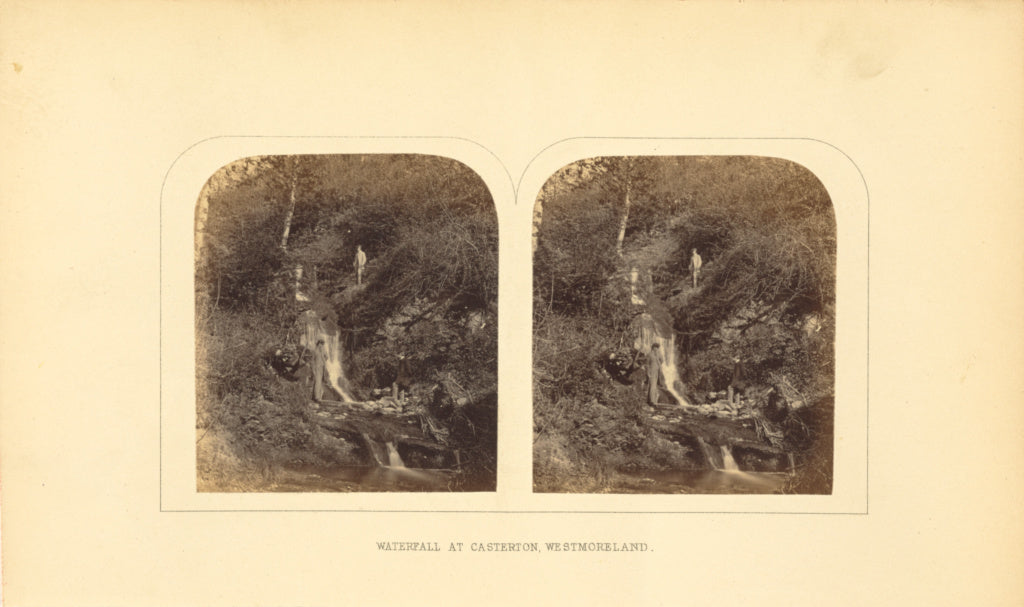 Lieutenant Saumerez Brock:Waterfall at Casterton, Westmorela, Poster Print Wall Art