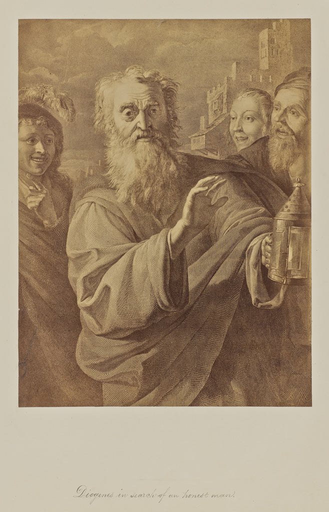 Unknown:Diogenes in search of an honest man., Poster Print Wall Art