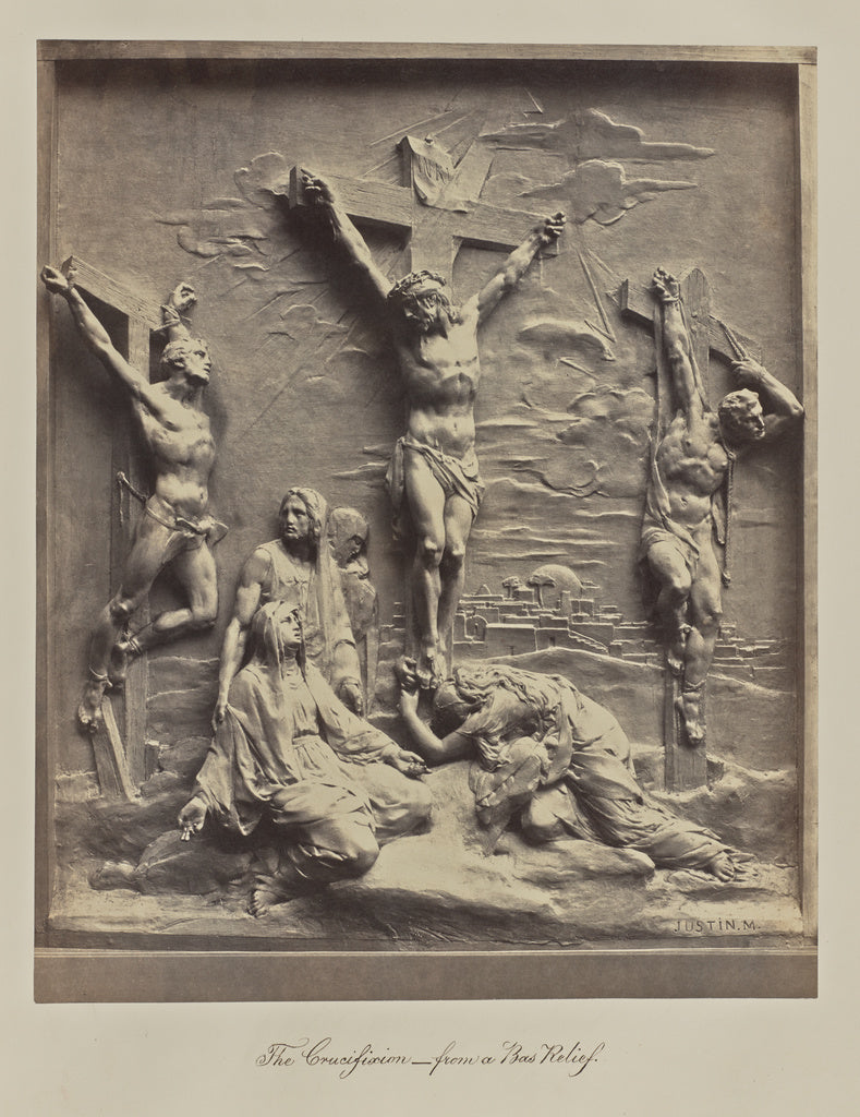 Adolphe BilordeauxAttributed to:The Crucifixion- from a Bas , Poster Print Wall Art