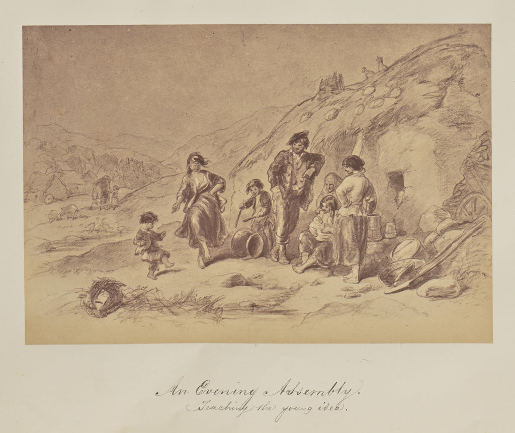 Unknown:An Evening Assembly. Teaching the young idea., Poster Print Wall Art