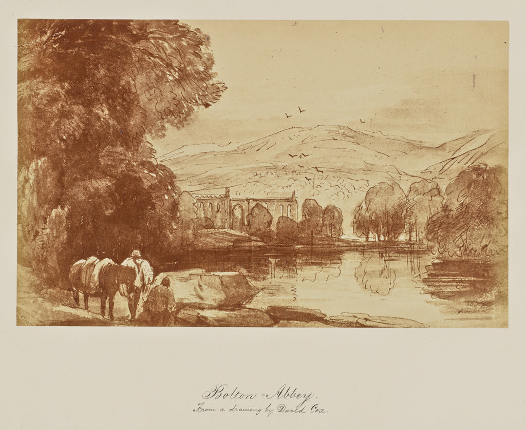 Unknown:Bolton Abbey. From a drawing by David Cox., Poster Print Wall Art