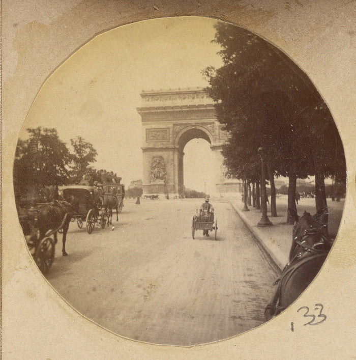 Unknown Artist:[View of The Arc de Triomphe, Paris, France, with Ca,16x12