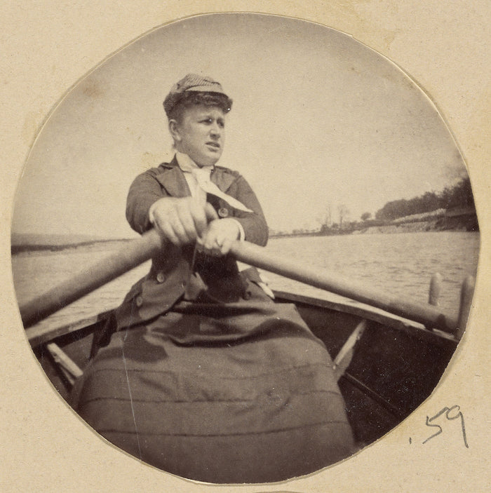 Unknown:[Woman in Hat Rowing a Boat],16x12