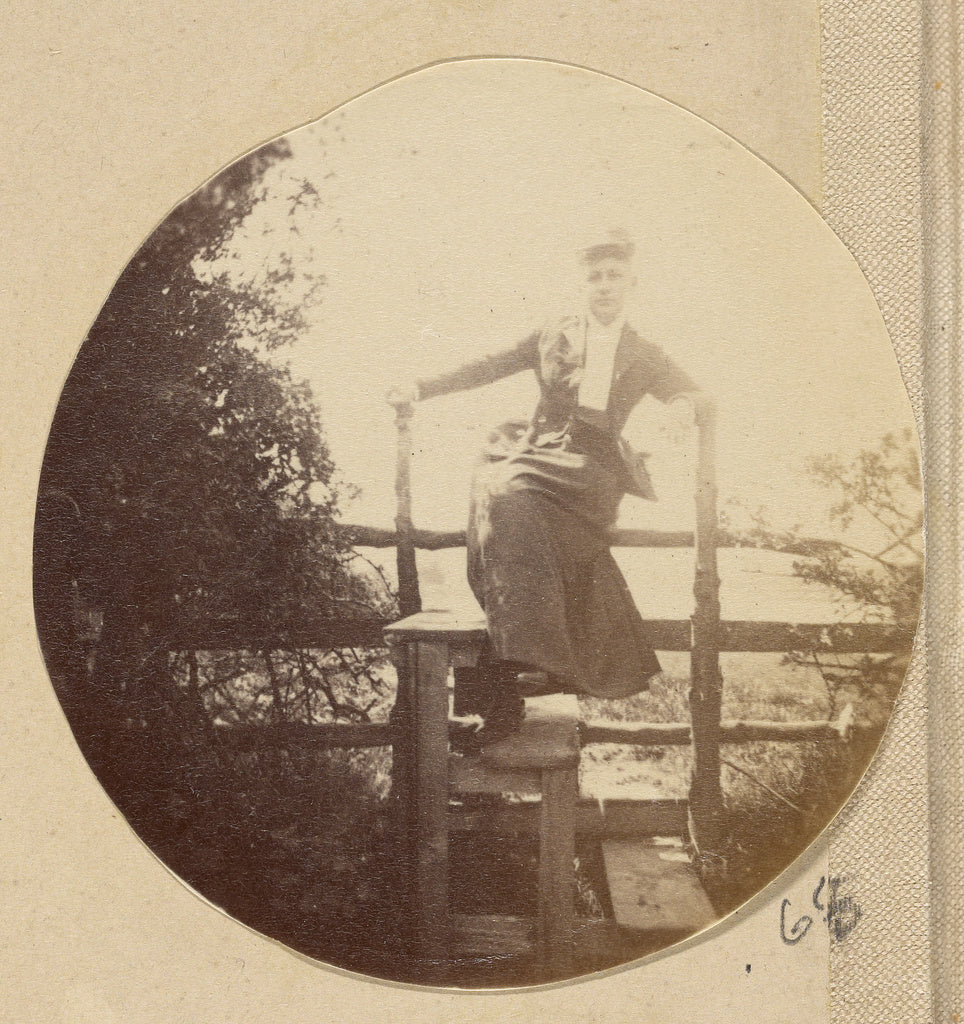 Unknown:[Woman in Hat Posed on a Stile],16x12"(A3)Poster