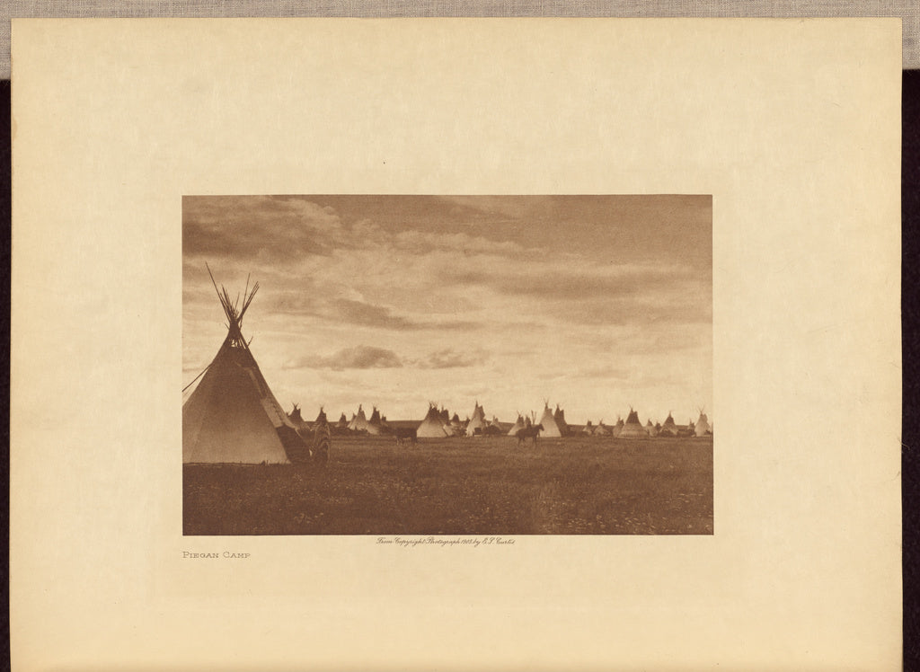 Edward S. Curtis:Piegan Camp, Poster Print Wall Art