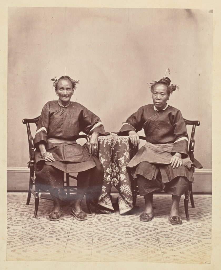 W.P. Floyd:[A studio portrait of two seated field Foochow wo, Poster Print Wall Art