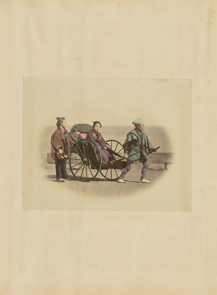 Felice Beato:[Japanese Woman in a Rickshaw], Poster Print Wall Art
