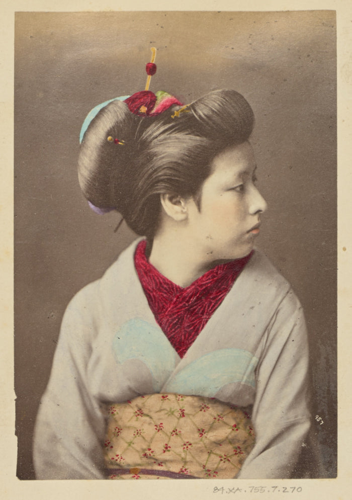 Felice Beato:[Japanese Woman in Profile],16x12