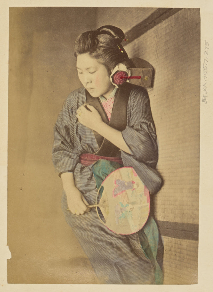 Felice Beato:[Sleeping Japanese Woman Holding a Fan], Poster Print Wall Art