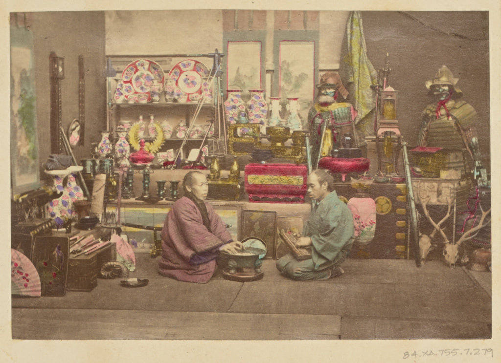 Felice Beato:[Two Japanese Business Men in Their Shop],16x12"(A3)Poster