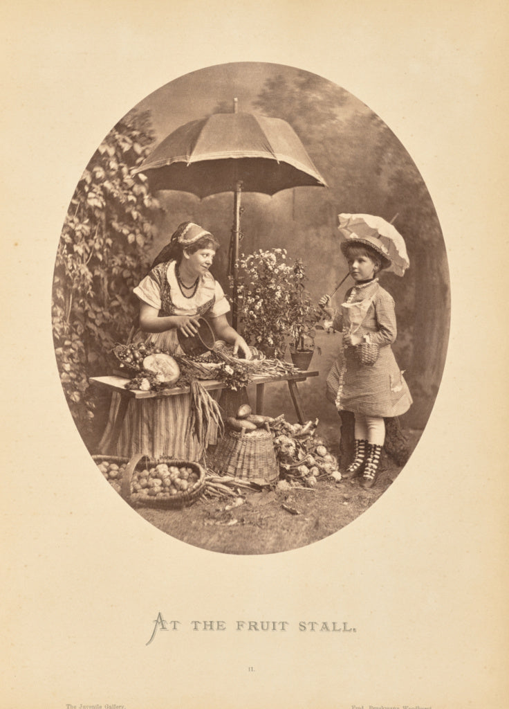 Friedrich Bruckmann:At the fruit stall, Poster Print Wall Art