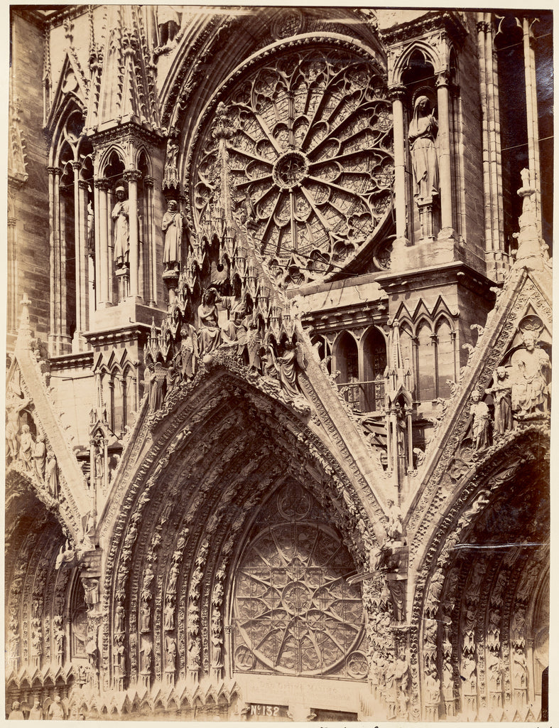 Unknown:[Reims Cathedral, Central Arch West Doorway], Poster Print Wall Art