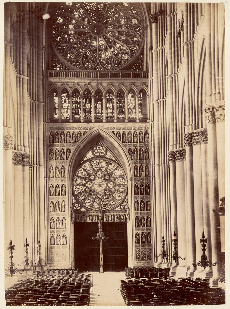 Unknown:[Reims Cathedral, West Door, from interior], Poster Print Wall Art