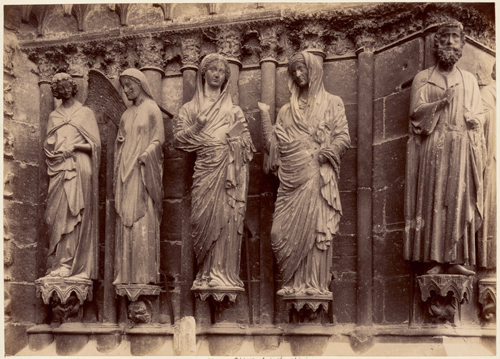 Unknown:[Reims Cathedral, statues side of central portal, ri,16x12
