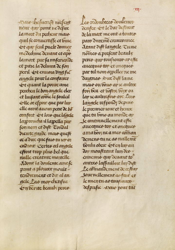 Unknown:Leaf from Les Visions du chevalier Tondal (fol. 12), Poster Print Wall Art