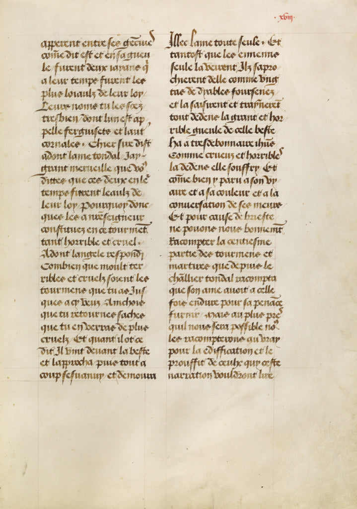 Unknown:Leaf from Les Visions du chevalier Tondal (fol. 18), Poster Print Wall Art