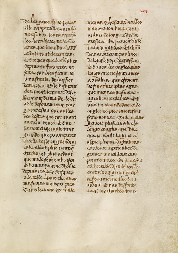 Unknown:Leaf from Les Visions du chevalier Tondal (fol. 31), Poster Print Wall Art
