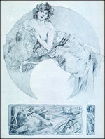 17 from the 'Documents Decoratifs" series, 1901 vintage artwork by Alphonse Mucha, 16x12" (A3 size) poster print