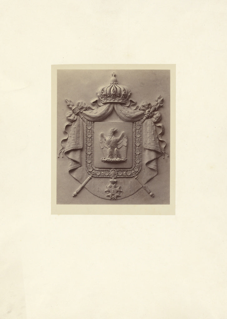 Bisson Frères:Plaque with the Crest of Napoleon III, Poster Print Wall Art