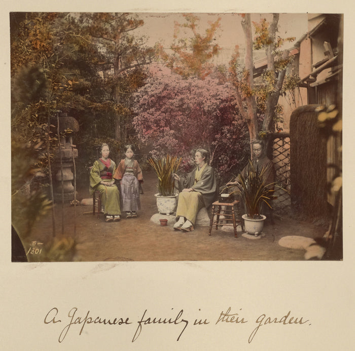 Shinichi Suzuki:A Japanese family in their garden,16x12