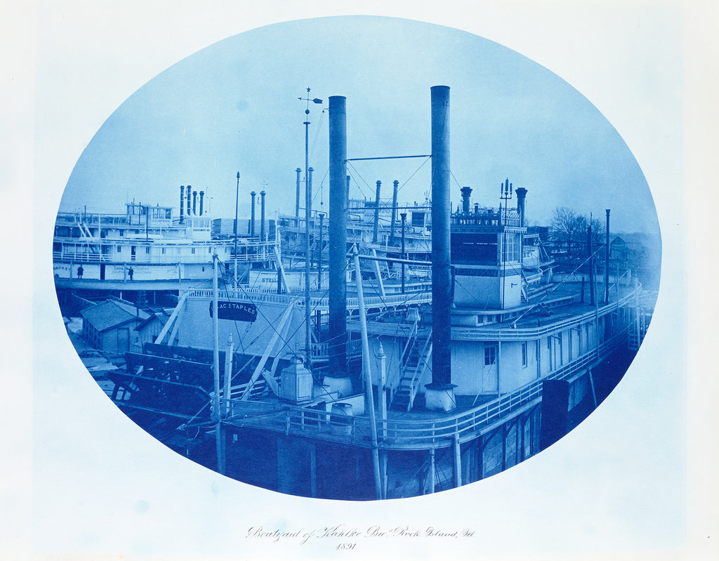 Henry P. Bosse:Boatyard of Kahlke Bros., Rock Island, Illino, Poster Print Wall Art