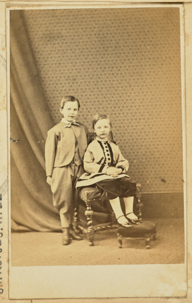 Unknown maker:[Portrait of a young boy and girl], Poster Print Wall Art