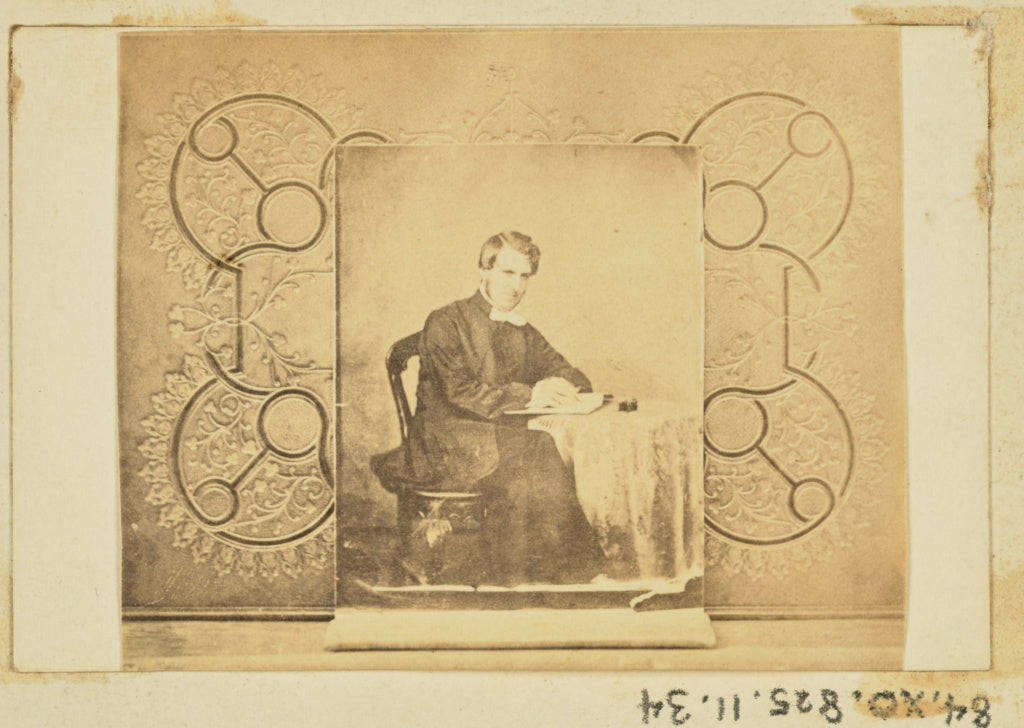 Unknown maker:[Portrait of a man seated at a table], Poster Print Wall Art
