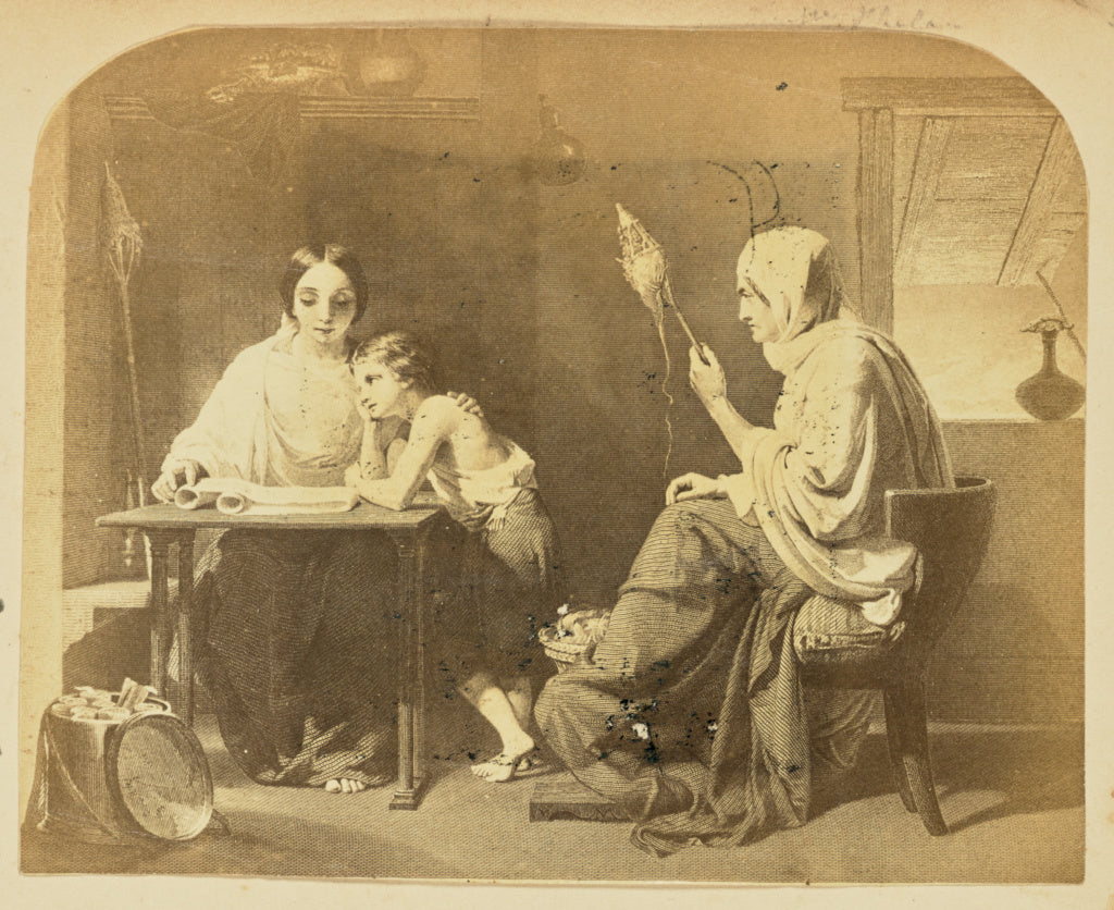 Unknown maker:[Two women and a child], Poster Print Wall Art
