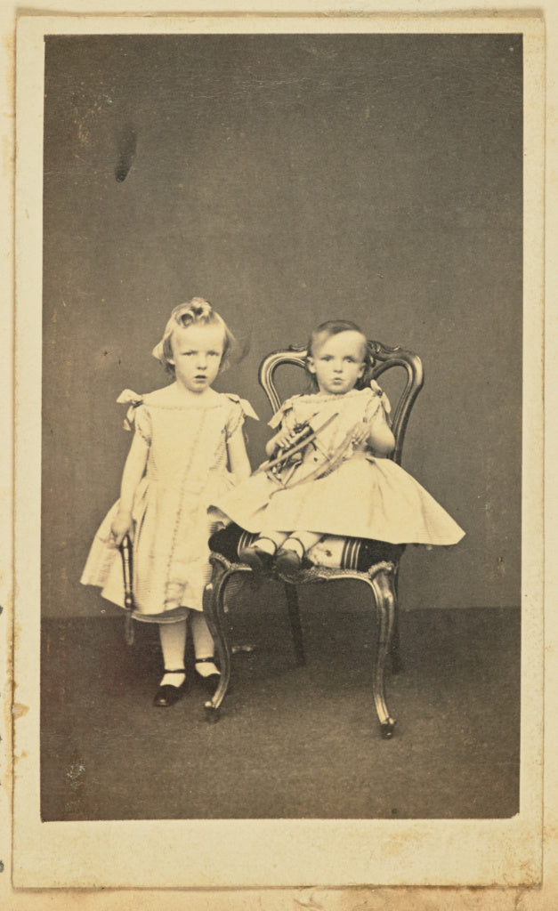 Unknown maker:[Portrait of two children], Poster Print Wall Art