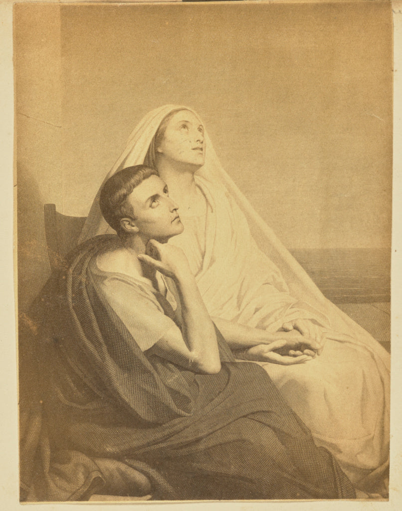 Unknown maker:[Man and woman gazing upwards], Poster Print Wall Art