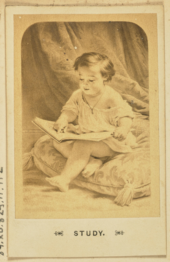 Unknown maker:[Portrait of a child with a book], Poster Print Wall Art