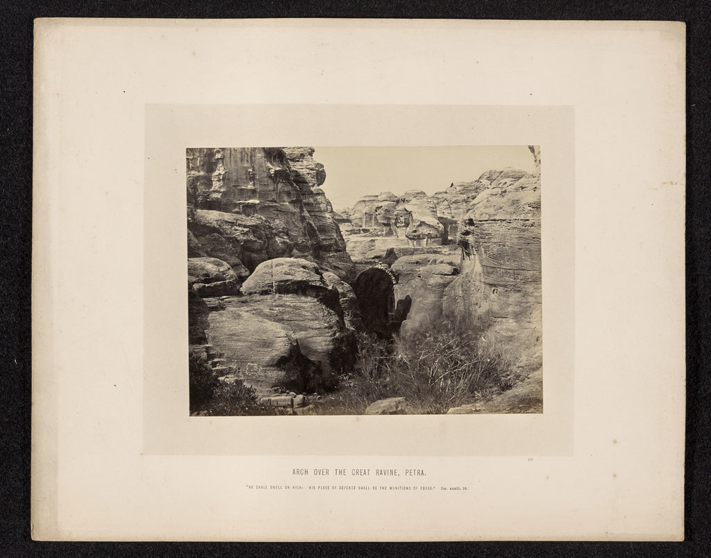 Francis Frith:Arch Over the Great Ravine, Petra, Poster Print Wall Art