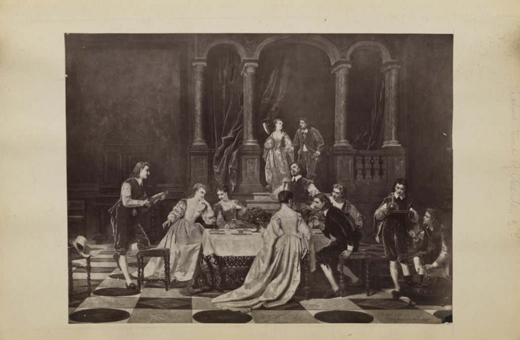 Unknown maker:[Painting of music recital], Poster Print Wall Art