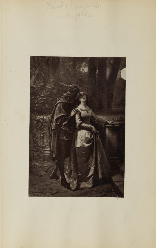 Unknown maker:[Painting of man and woman in garden], Poster Print Wall Art
