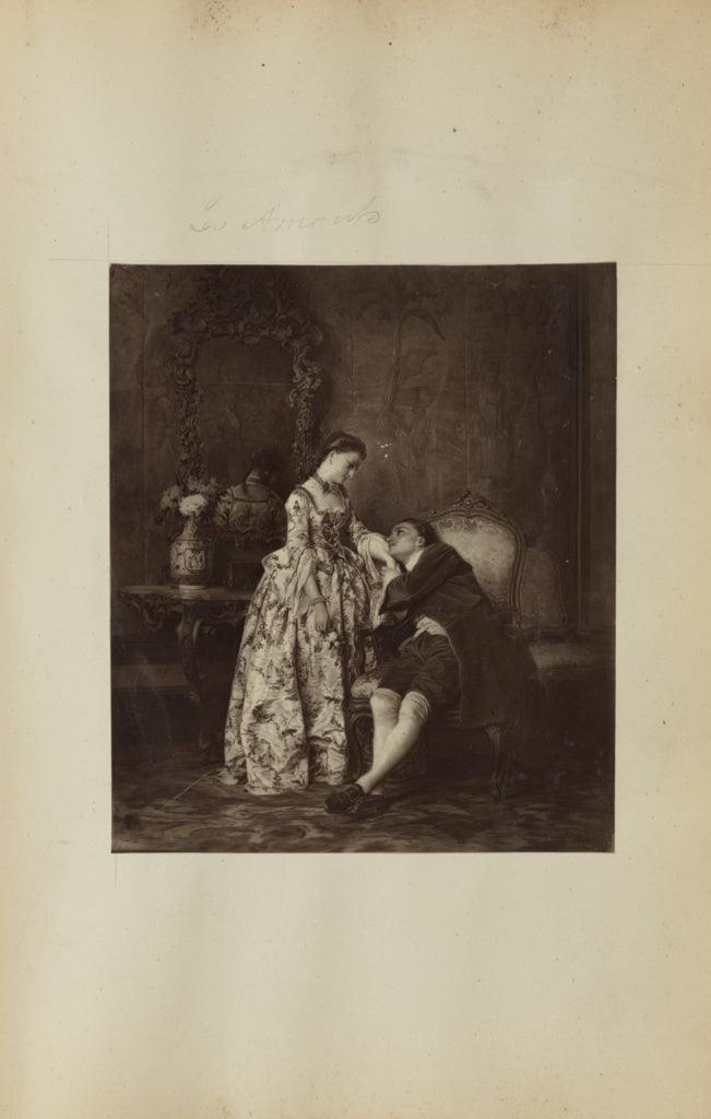 Unknown maker:[Painting of young couple], Poster Print Wall Art