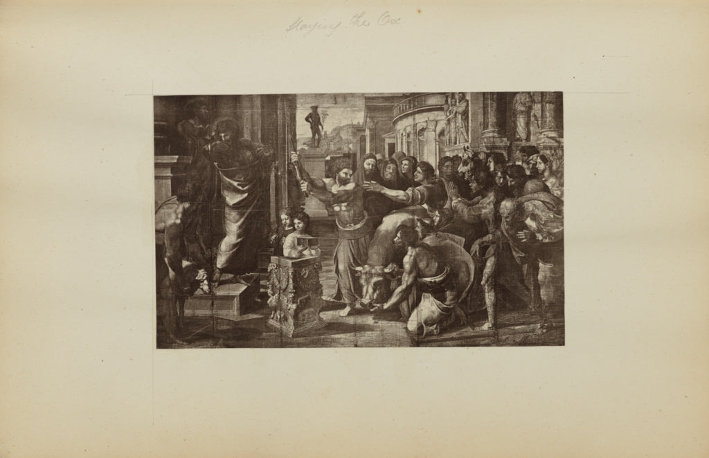 Unknown maker:["The Sacrifice at Lystra (Acts 14:8-18)" by R, Poster Print Wall Art