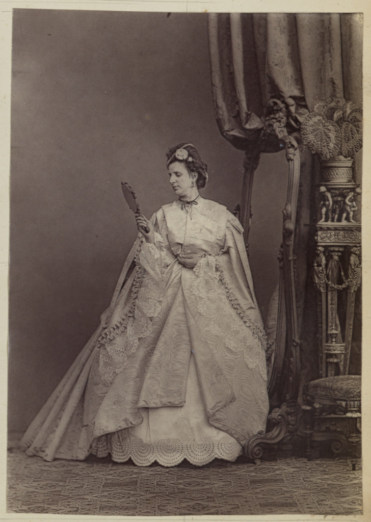 Unknown maker:[Seated woman with mirror], Poster Print Wall Art