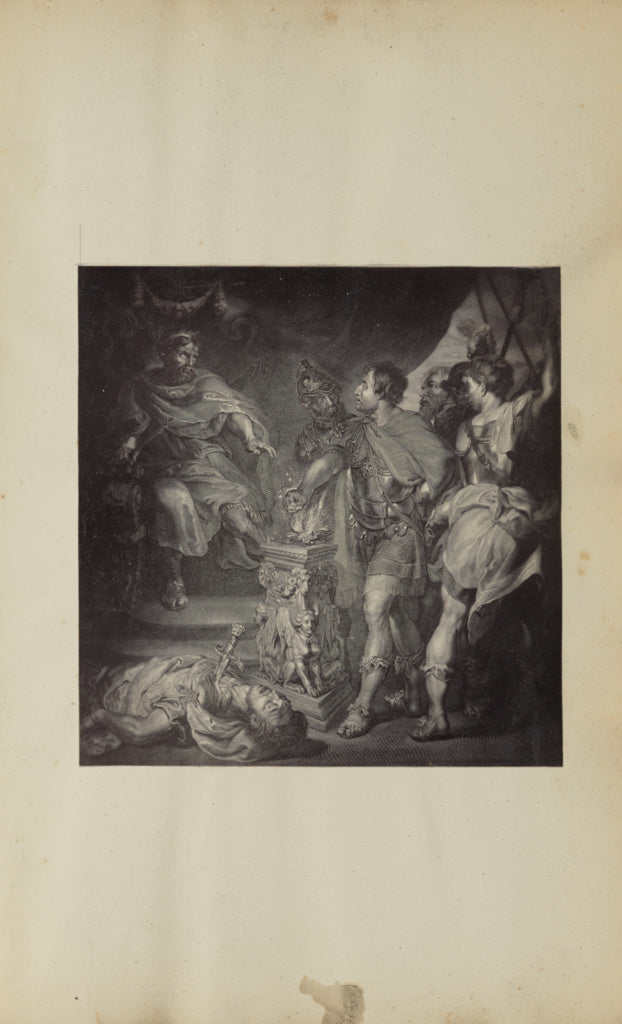 Unknown maker:[Engraving after Peter Paul Rubens' "Mucius Sc, Poster Print Wall Art